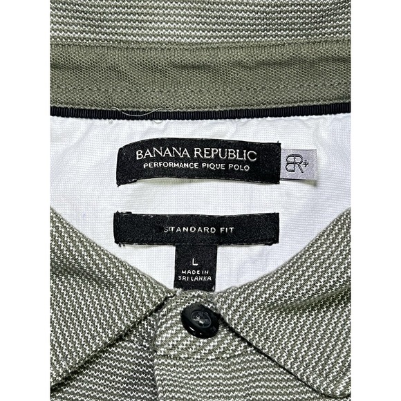 Banana Republic performance Polo Shirt Mens sz L Green Golf Standard fit - Picture 9 of 16